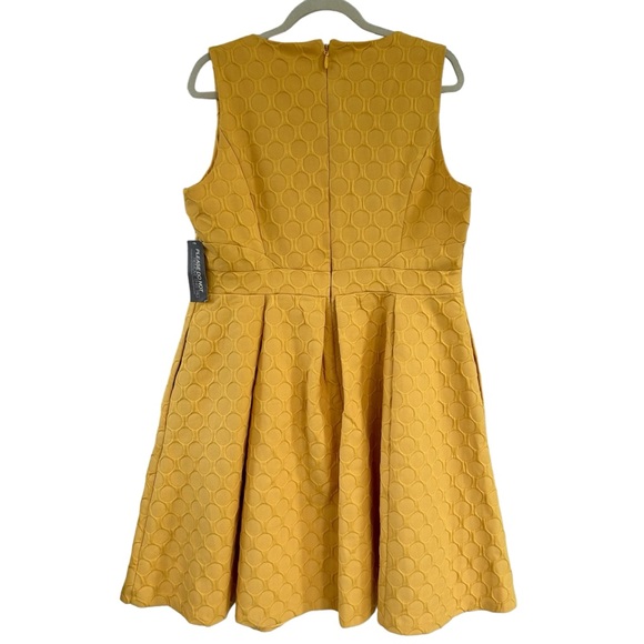 EVA MENDES Mustard Yellow Sleeveless Flare Bottom NEW Midi Dress 16 - Picture 8 of 8